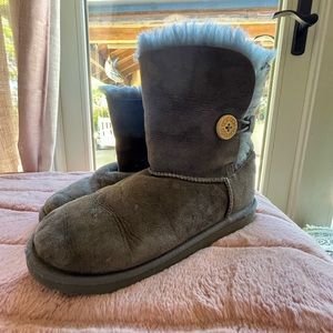 UGG Mini Bailey Button Women’s Boots Gray